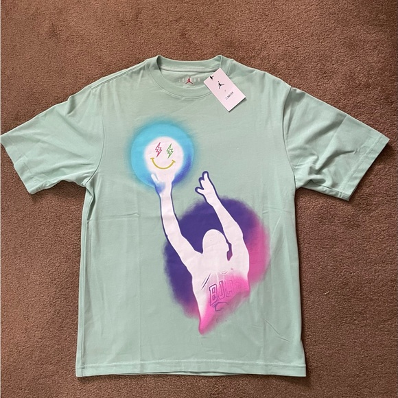 Nike Air Jordan x J Balvin Shirt Mens Sz Small “Enamel Green” (DR2962-308) NWT* - Picture 2 of 10